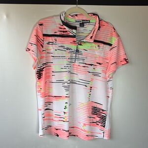 Jamie Sadock Neon Pink and Black Short Sleeve Top